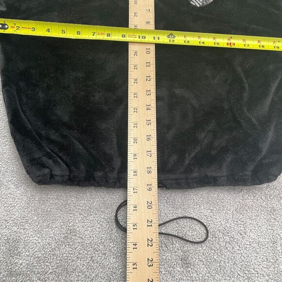 Disney Soft Plush Sequin Mickey Mouse Cropped Jacket Womens 2L Black 1/4 Zip - Picture 7 of 13